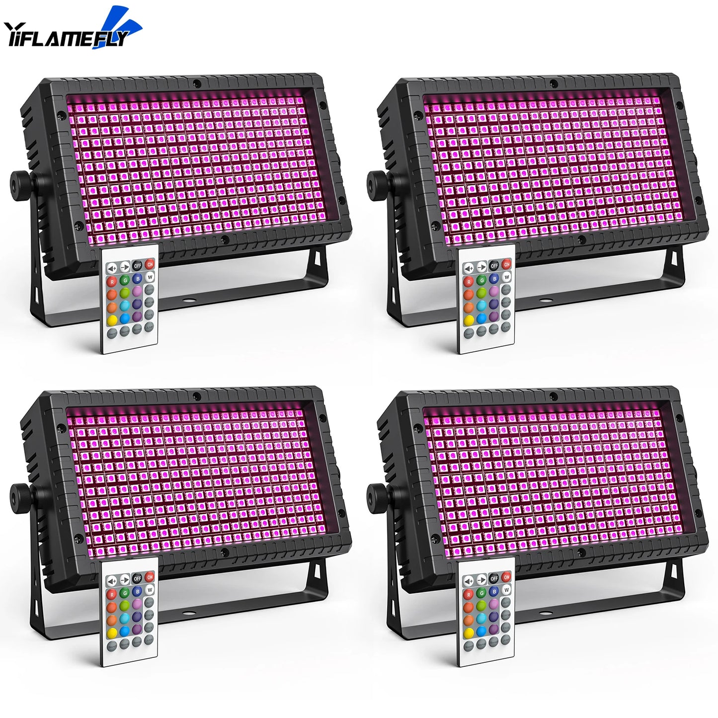 Yiflamefly 4x60W Mini LED Strobe RGBW 4in1 Wallwasher DMX512 10CH