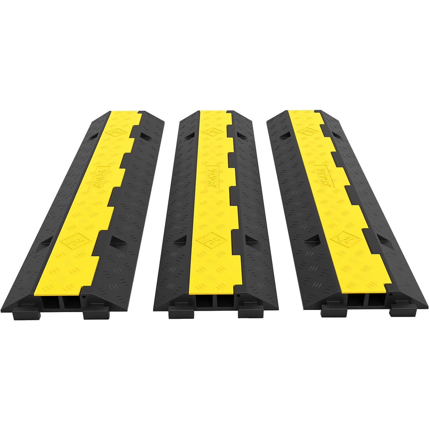 SucceBuy Cable Protector Ramp 2 Channel Rubber PVC 11000 Lbs