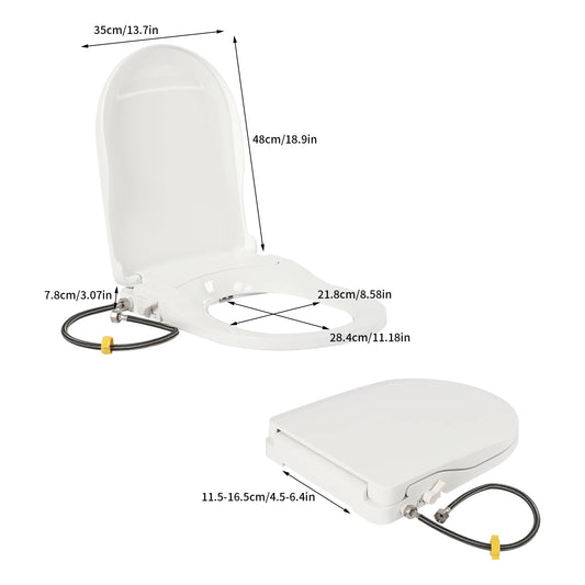 Non-Electric Bidet Toilet Seat With Dual Nozzle Wash