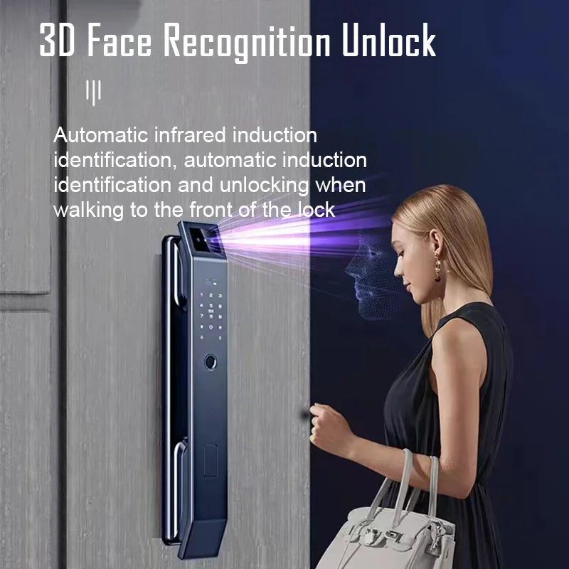 YKESDL 3D Face Recognition Door Lock With Camera and Biometric