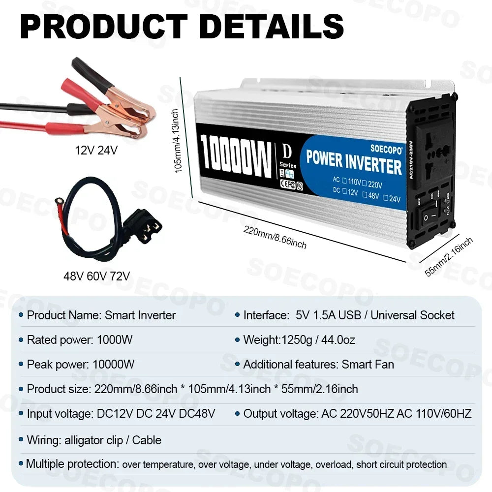Soecopo 10000W Portable Inverter System For Camping And Home
