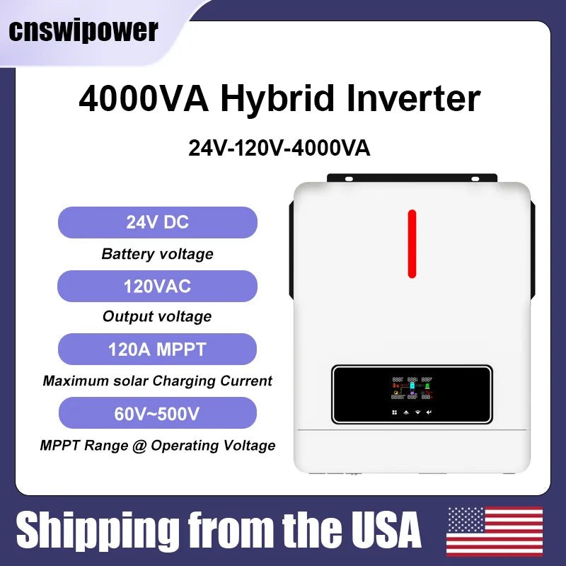 Cnswipower Pure Sine Wave Hybrid Inverter 4000VA 3600W