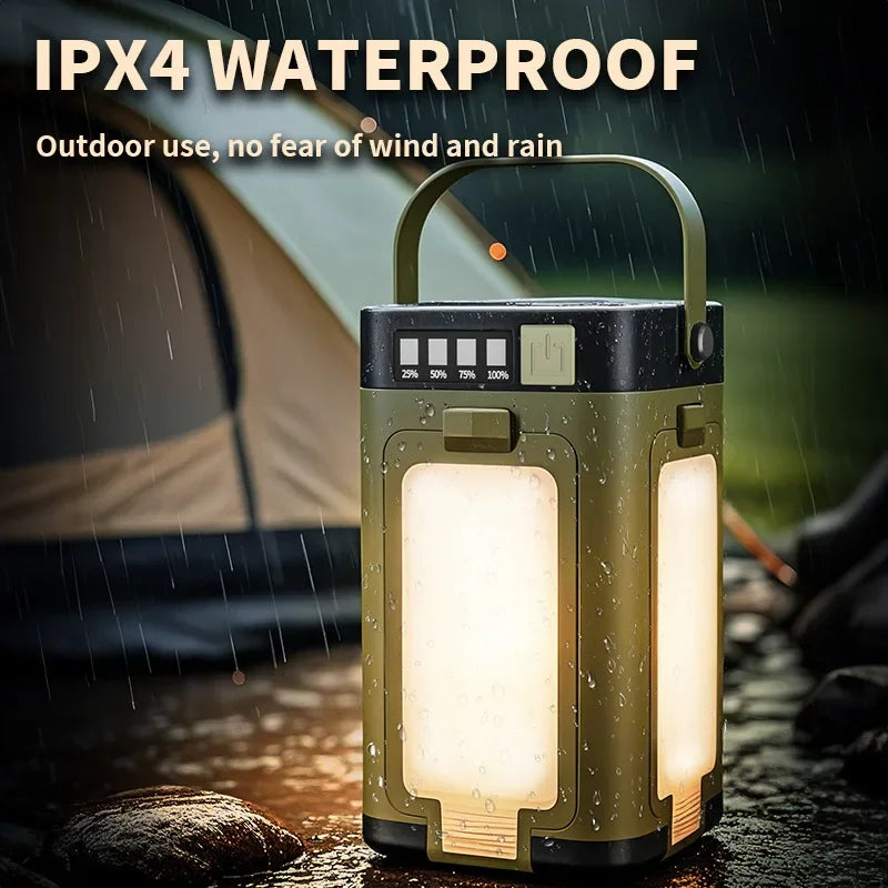 Zeorx Solar Camping Lantern With Power Bank 6 Modes USBC