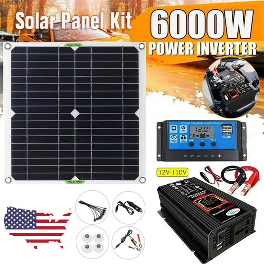 KEPEAK 6000W Inverter Solar Kit 12V Battery Charger 100A Controller