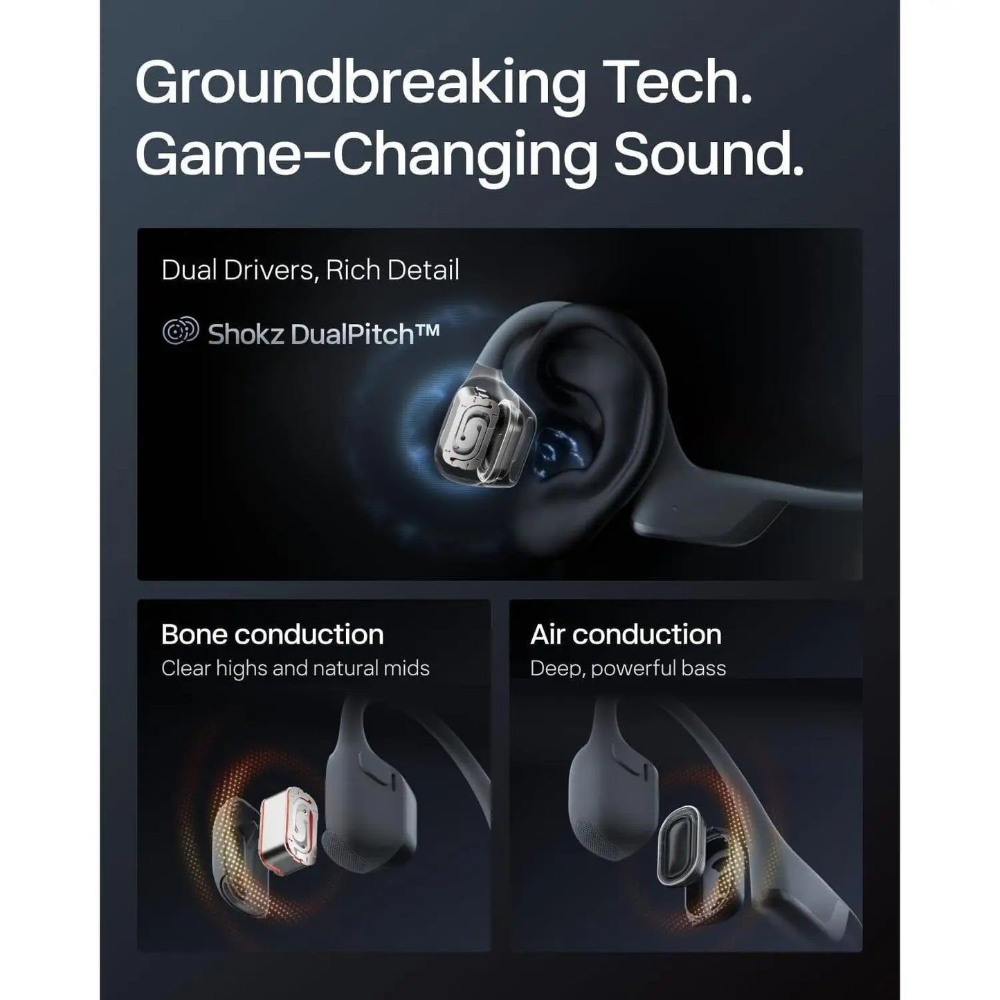 H-New OpenRun Pro 2 Open-Ear Bone Conduction Headphones Sweat Resistant