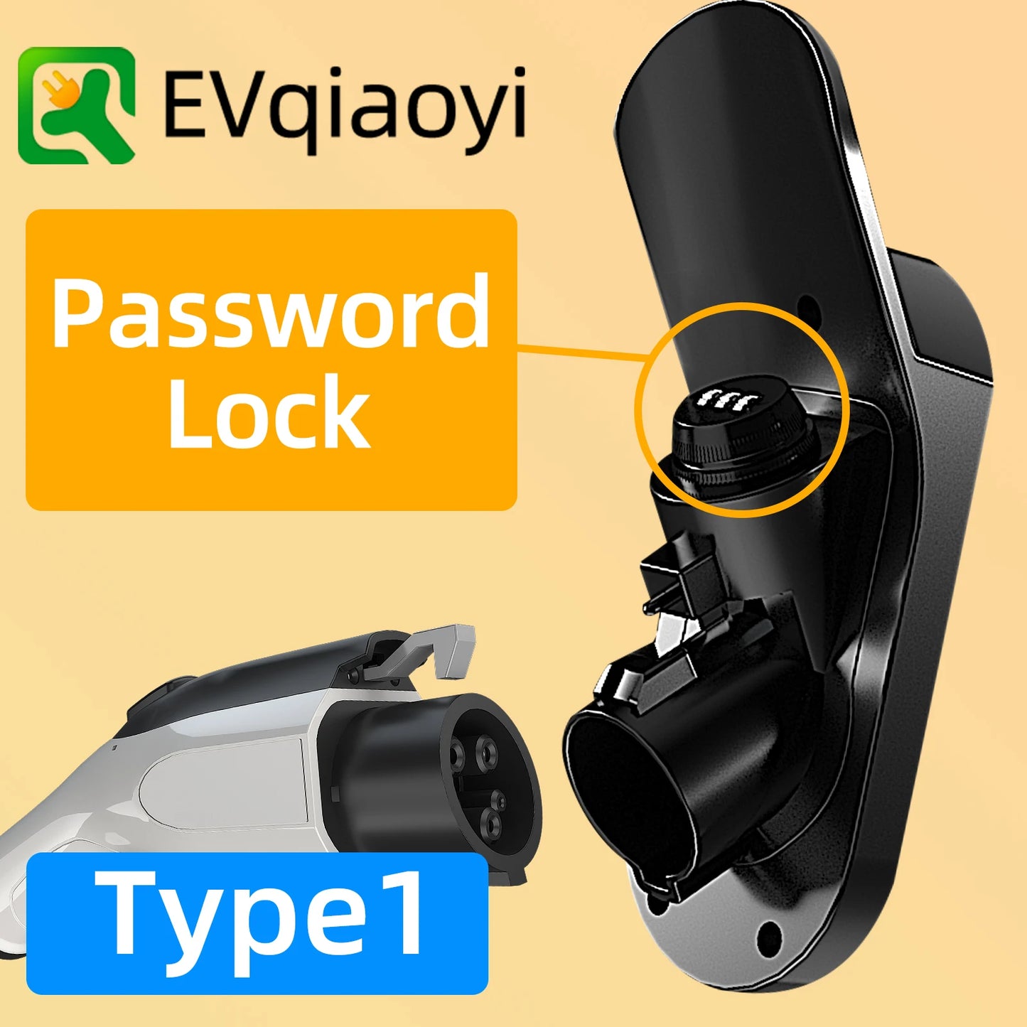 EVqiaoyi J1772 Lockable Wall Mount For EV Charger Holder