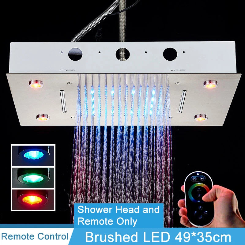 Shinesia Thermostatic Rainfall Concealed Shower System With Led Remote
