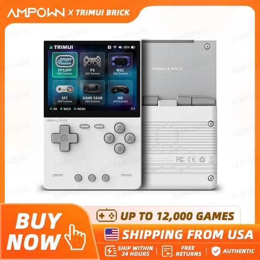 TRIMUIC BRICK Handheld Game Console With IPS Display Linux UI Metal Back Panel