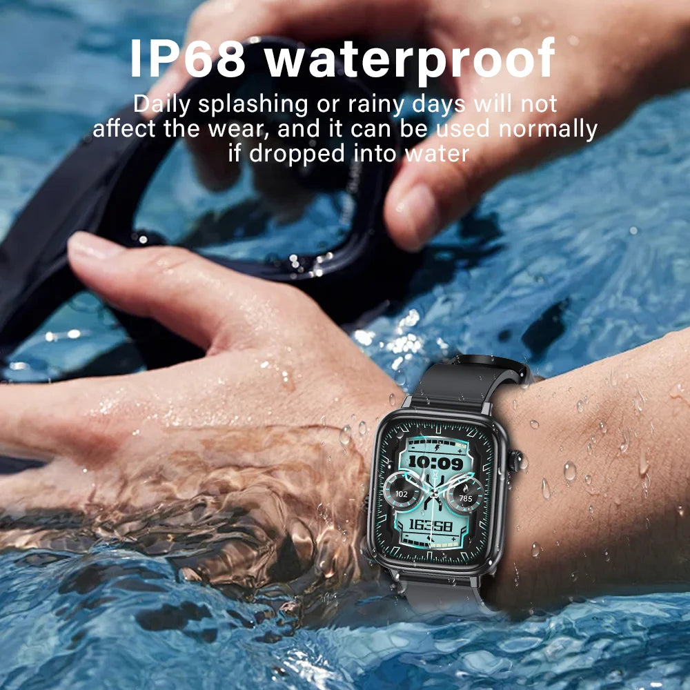 LAXASFIT Smartwatch Bluetooth Call Heart Rate IP68 Waterproof 100 Modes