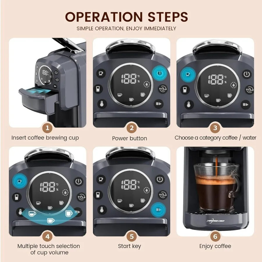 SHXI Multi Capsule Espresso 4 In 1 Coffee Maker Compact