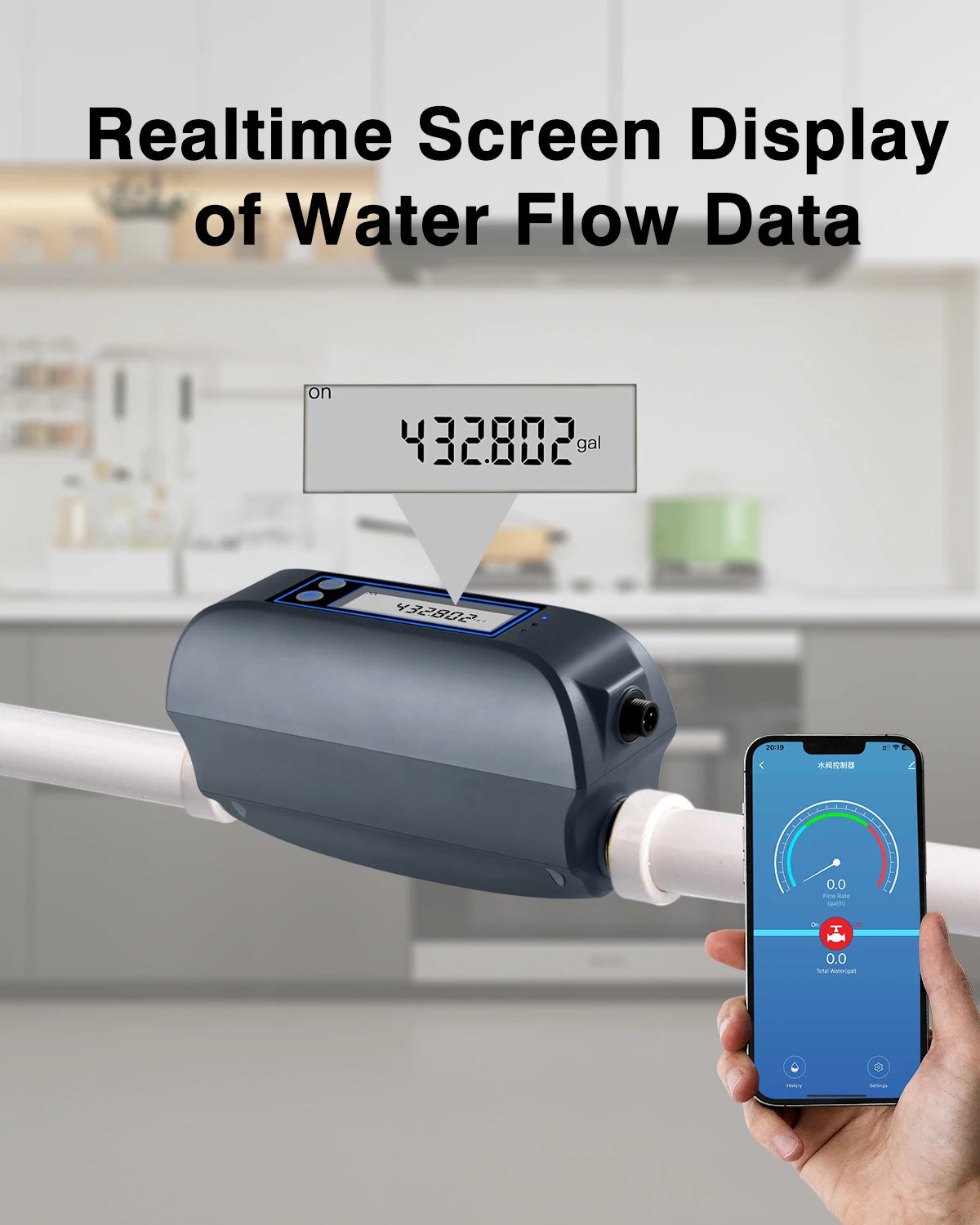 Haozee Tuya Smart Water Shutoff Valve With LCD Display