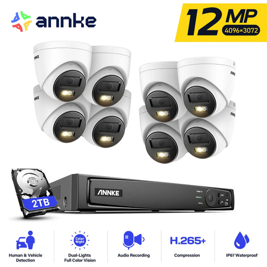ANNKE 12MP Smart Dual Light Camera Kit 8CH NVR Outdoor