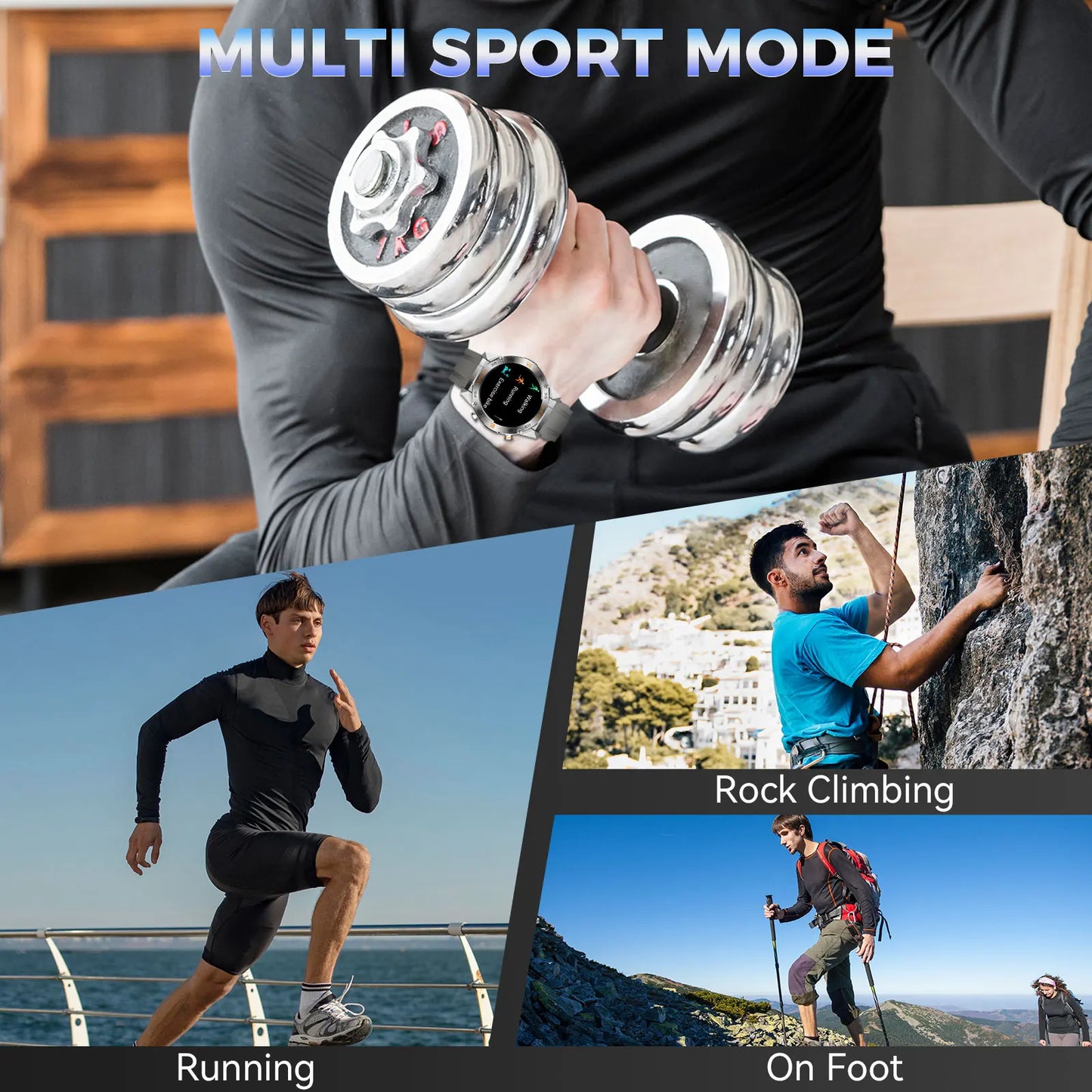 LaNikar Military Smartwatch for Men with Heart Rate Tracking