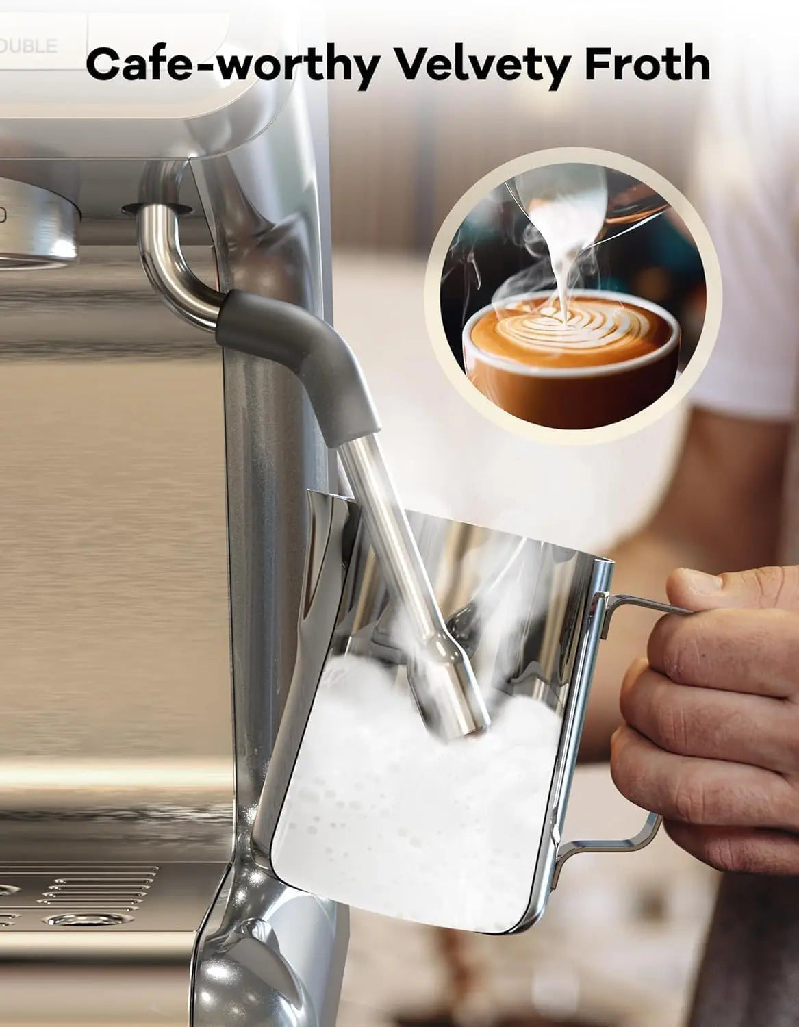 Acekool 20 Bar Espresso Machine With Integrated Grinder For Latte