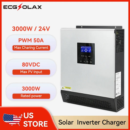 ECGSOLAX 2400W Hybrid Solar Inverter 24V 110V PWM 50A
