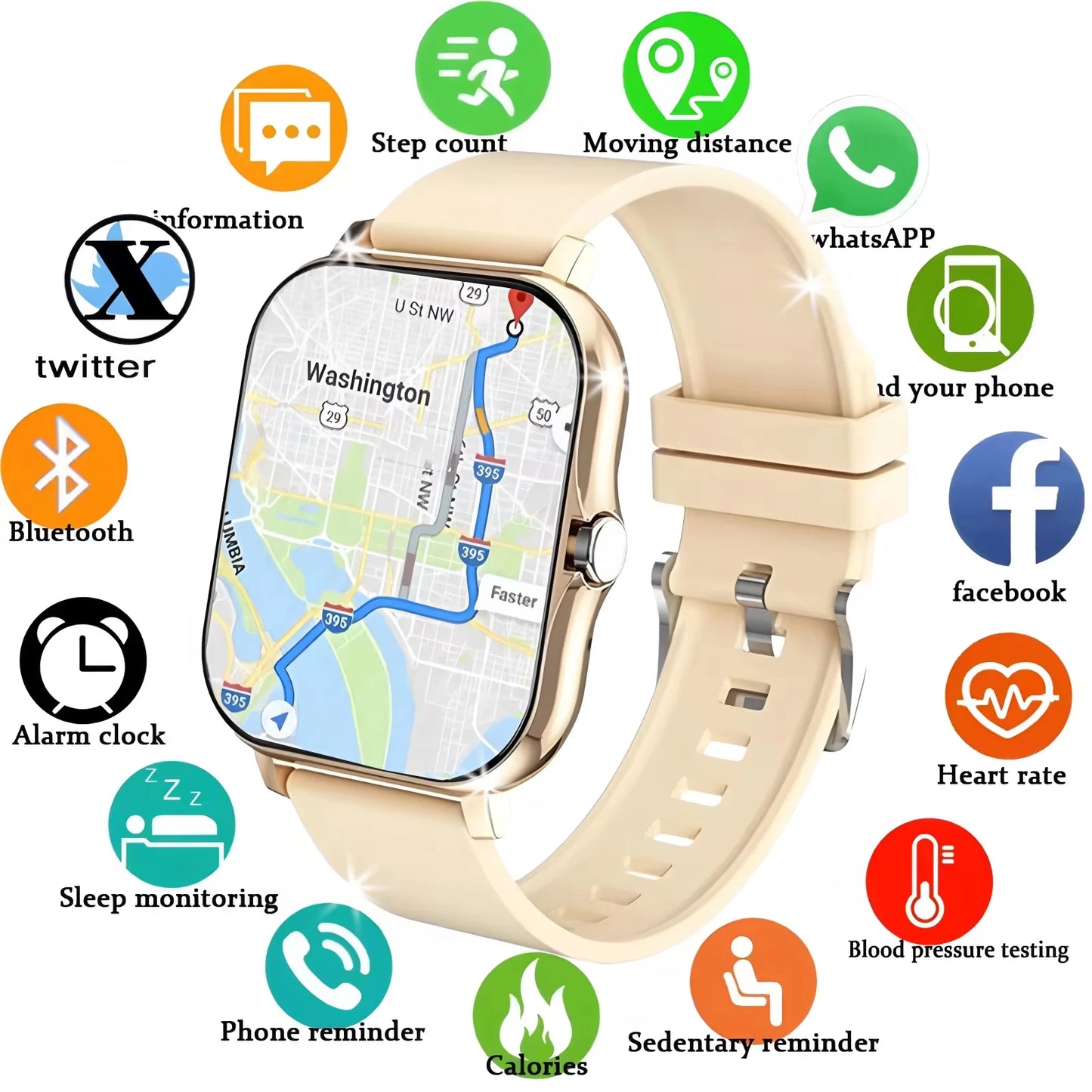 LAXASFIT Smartwatch With Touch Display And Bluetooth Calling Android iOS