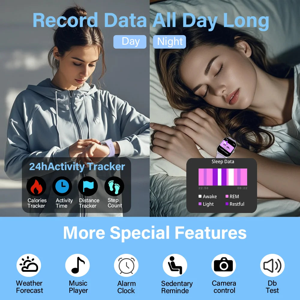 LAXASFIT Smart Watch Bluetooth Calling Voice Assistant for Android iOS