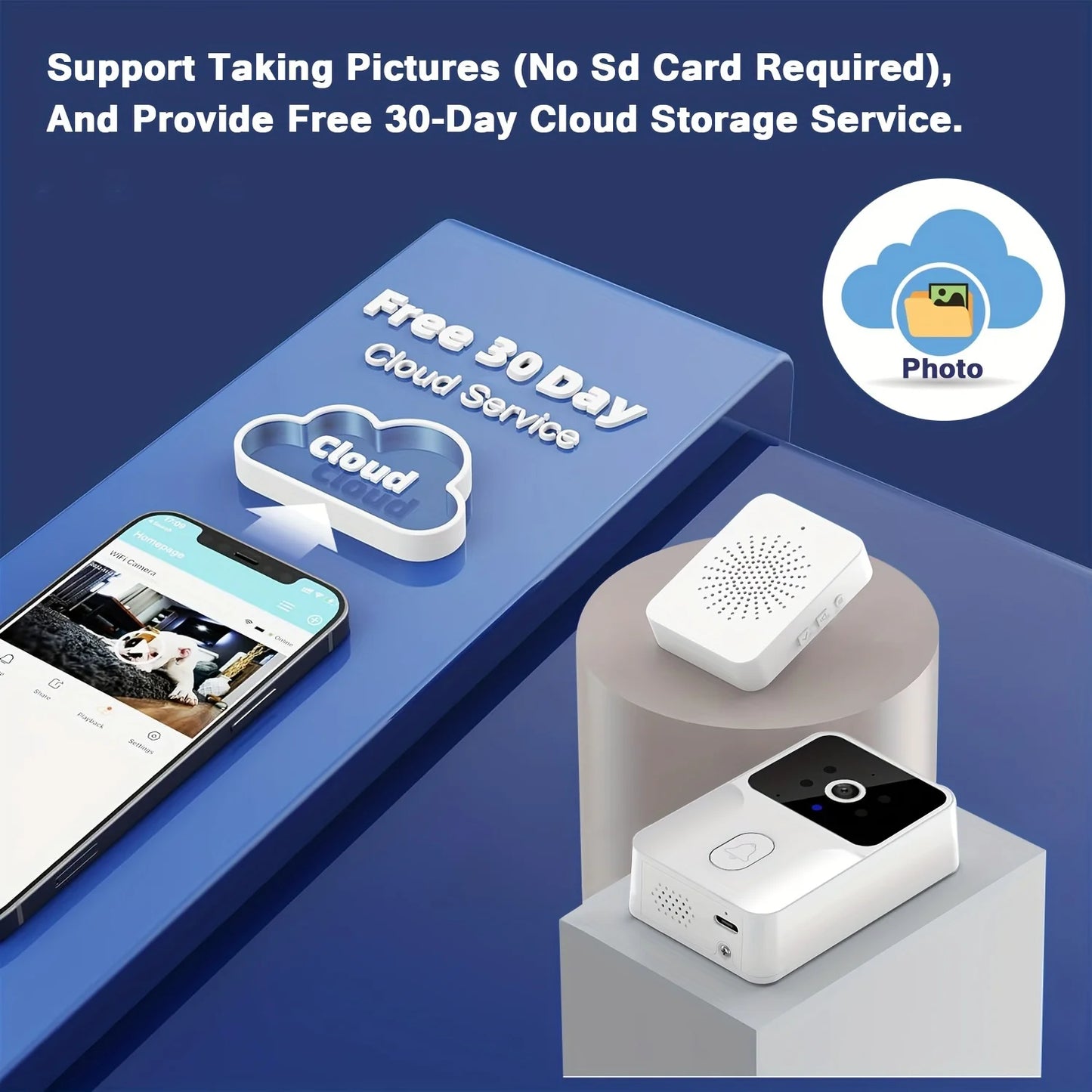 XBIBI Wireless Smart Video Doorbell With Night Vision And Audio