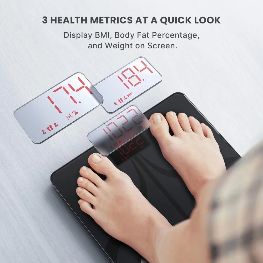 Smart Digital Bathroom Scale With Type C Recharge App Sync