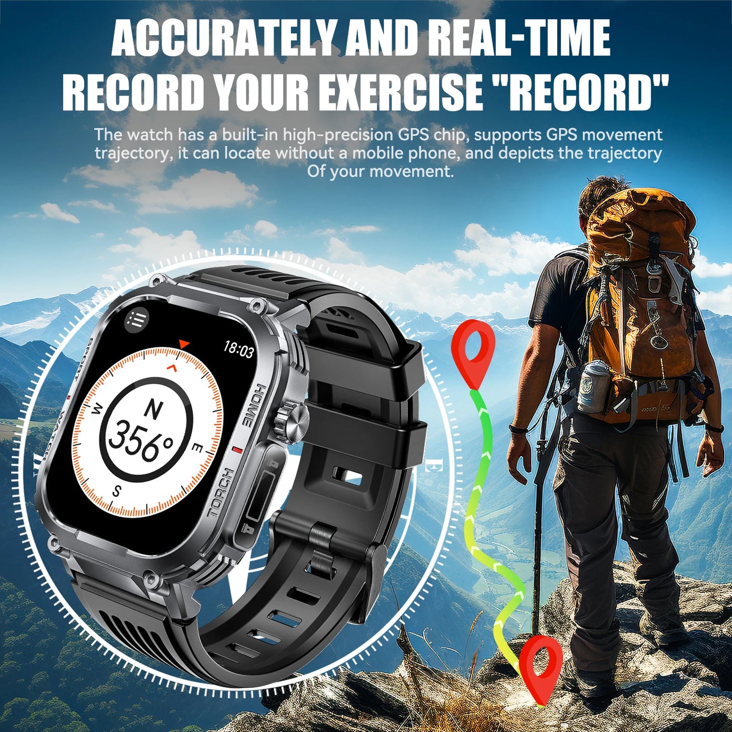 EIGIIS Smartwatch Men Fitness Tracker Heart Rate Monitor