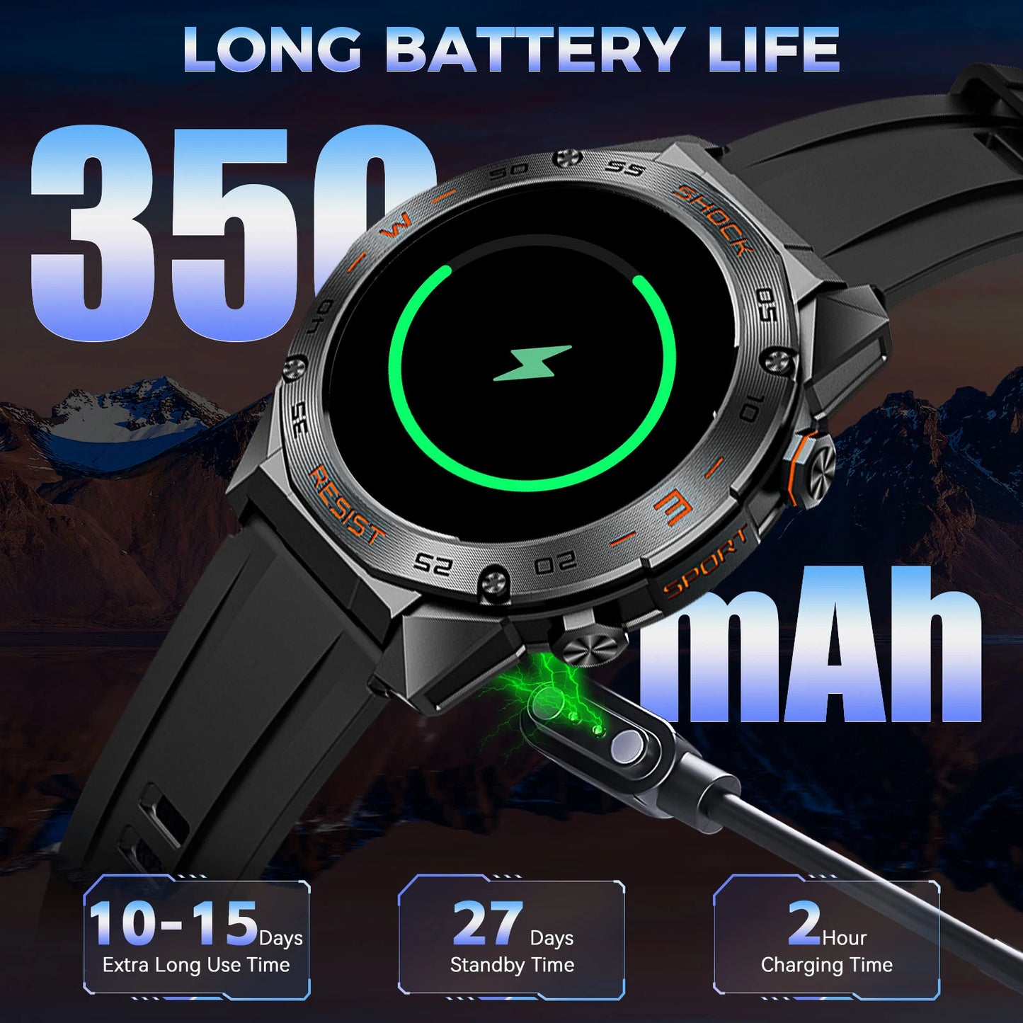 LaNikar Military Smartwatch for Men with Heart Rate Tracking
