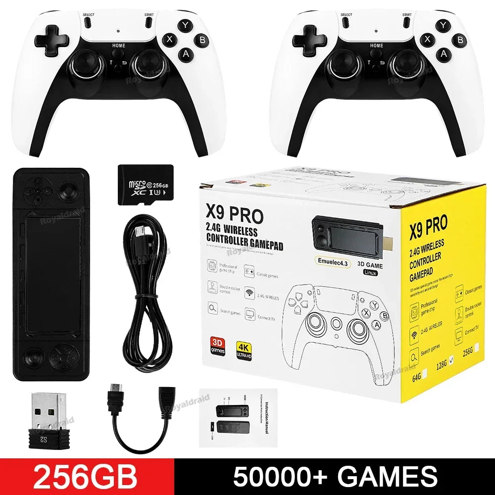 Ispoofer X9 Pro Retro Game Console 4K With Dual Controllers