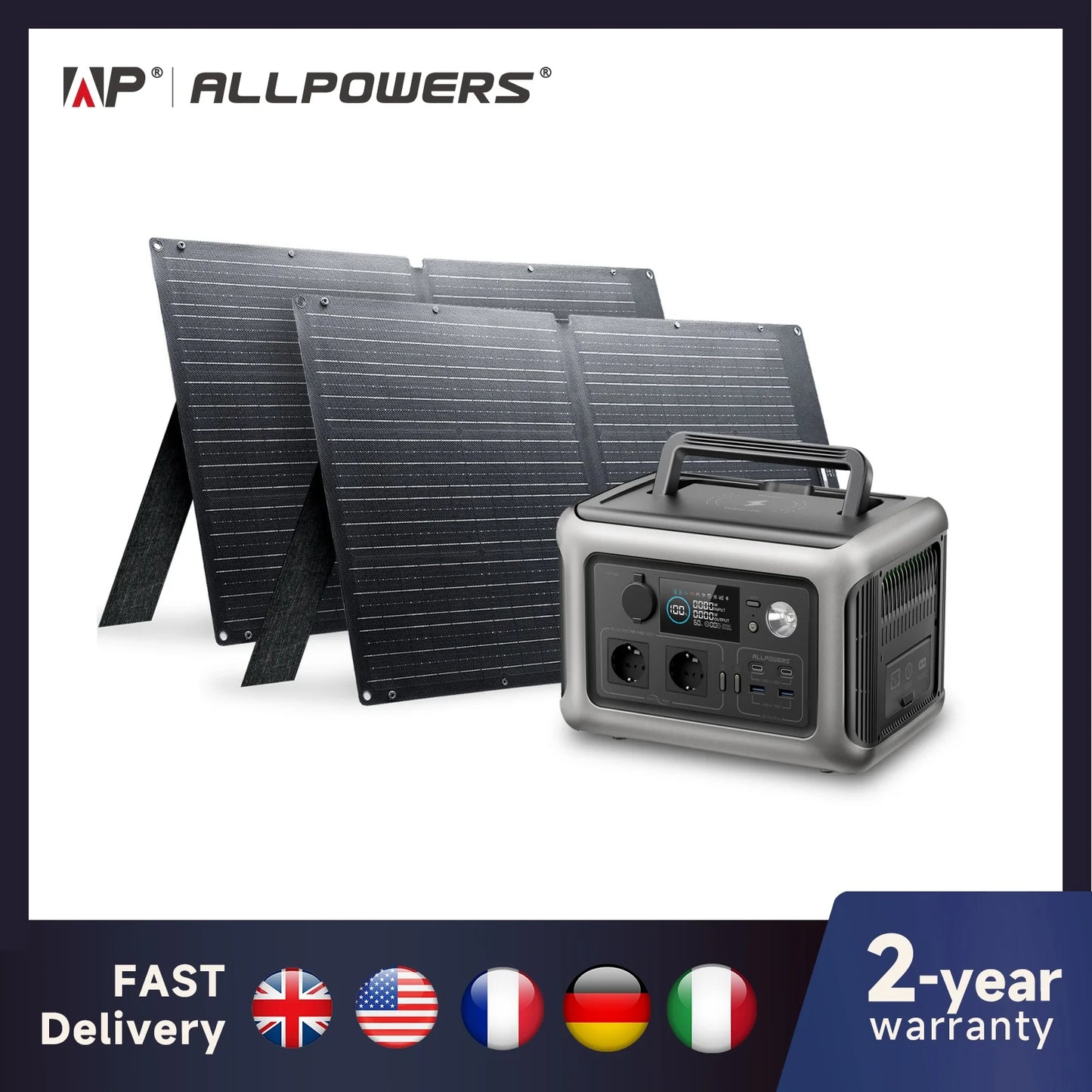 ALLPOWERS 299Wh LiFePO4 Portable Solar Power Station for Camping RV