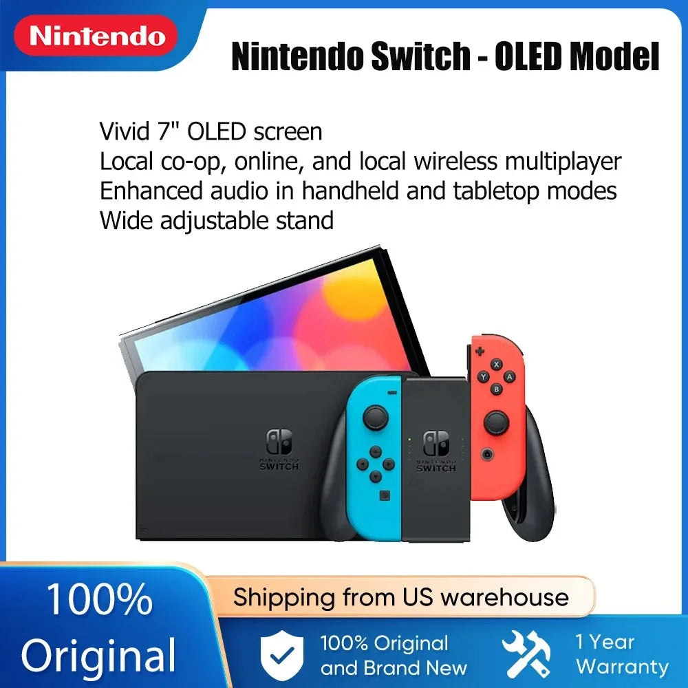 Nintendo Switch OLED Model Handheld Console TV Mode Tabletop