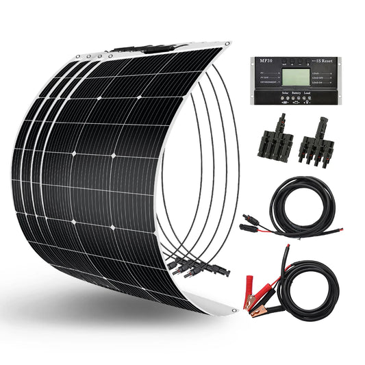 DOKIO Flexible Solar Panel 18V Waterproof Monocrystalline Camping