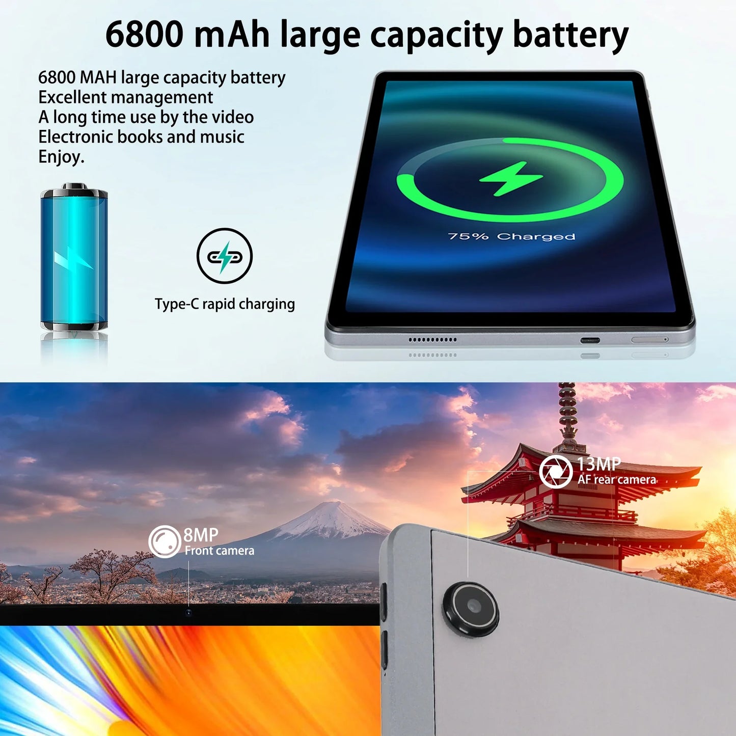 URAO C9 Plus Android Tablet 12GB RAM 128GB ROM 6800mAh
