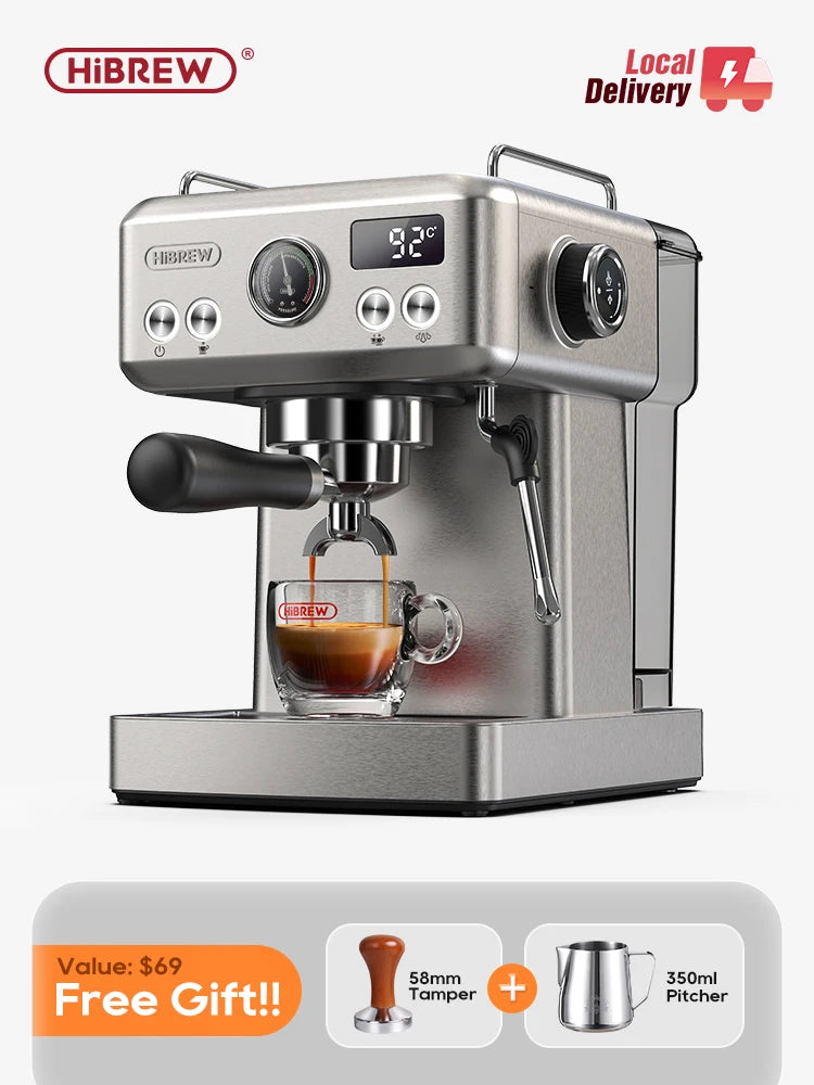 HiBREW 20Bar Semi Automatic Espresso Machine With 58mm Portafilter